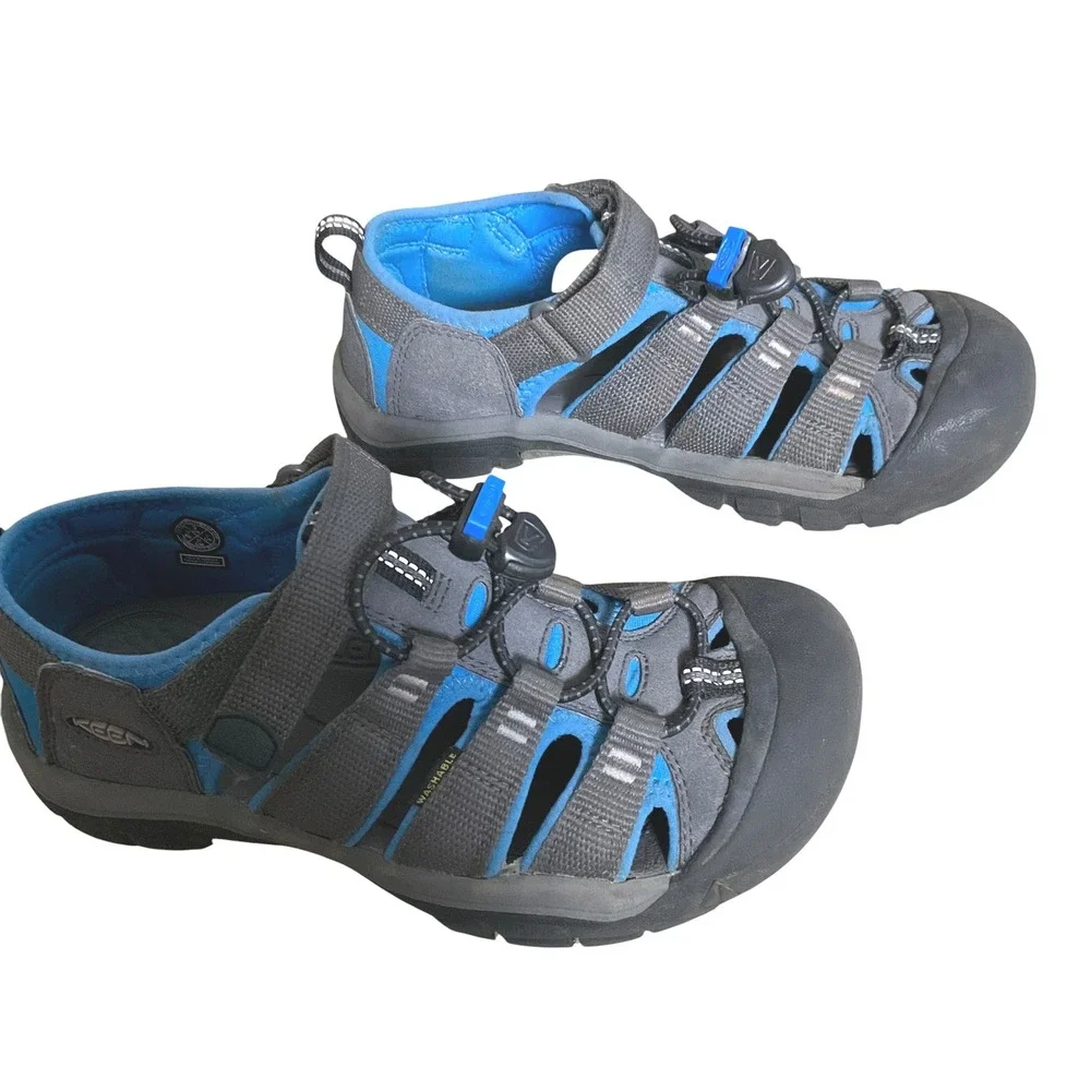 Keen Newport H2 Kids Sandals‎ Grey Blue Waterproof Hiking Water Shoes Size 3